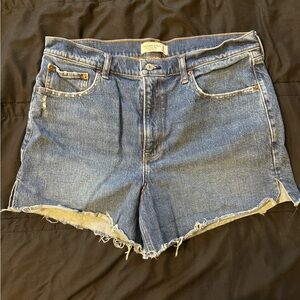 Abercrombie & Fitch Dark Blue Denim Mom Shorts
